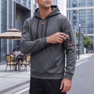 Alternative view of Men's Waffle Knit Henley – Short Sleeve, Contrast Pocket