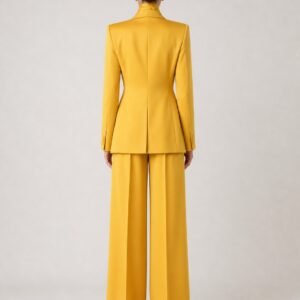 Alternative view of Solene Marigold Wide-Leg Suit Set – Blazer & Full-Length Trousers