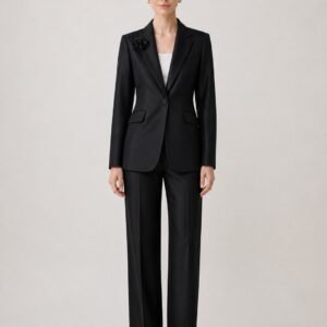 Women's Tailored Suit Set – Single-Button Blazer & Straight-Leg Trousers